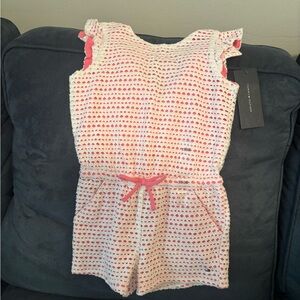 Pink and White Polka Dot Romper